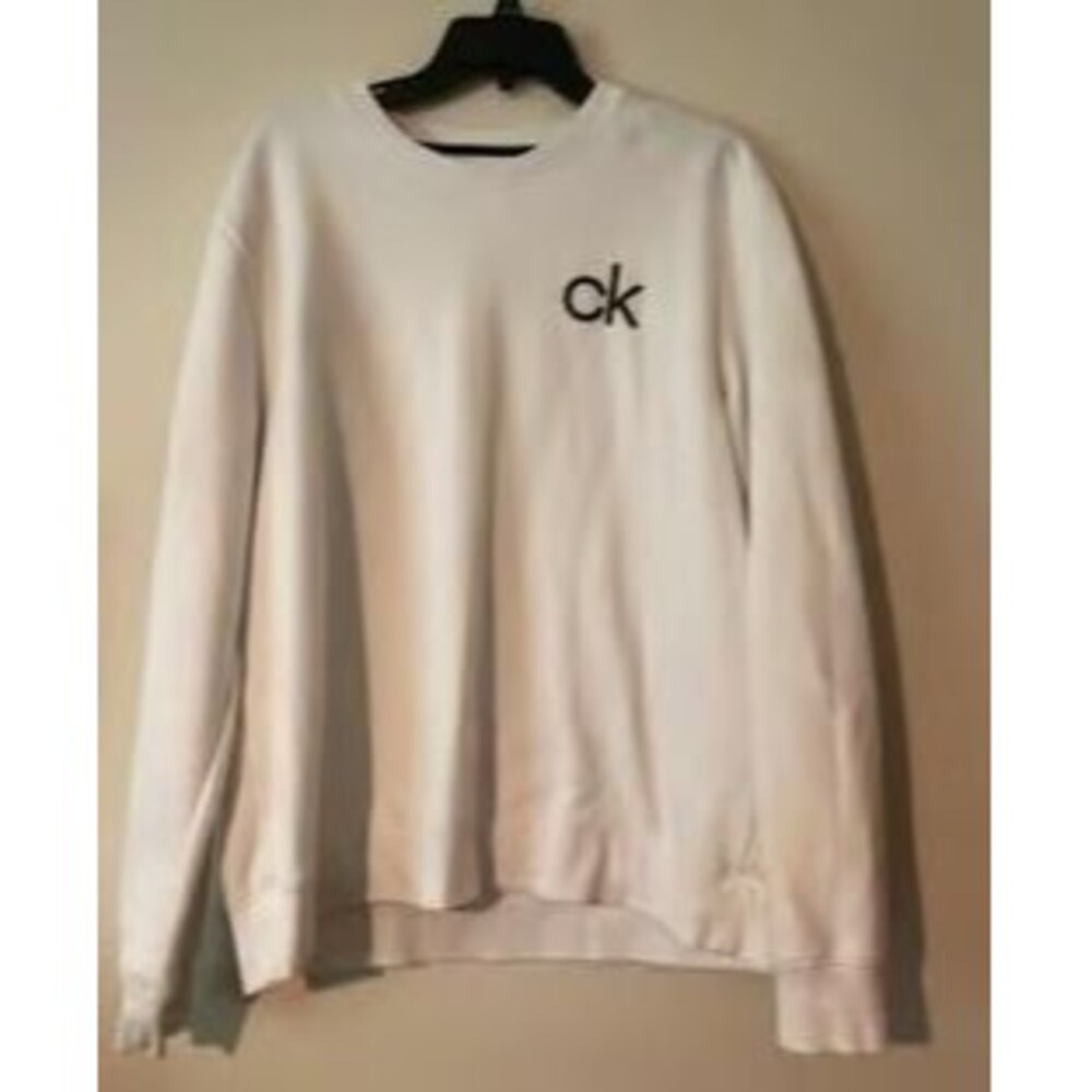 Men’s Calvin Klein crew neck sweatshirt top lightweight size XL white